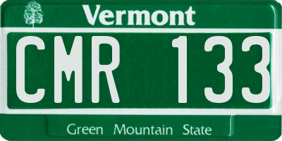 VT license plate CMR133