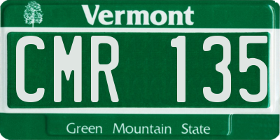 VT license plate CMR135