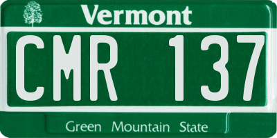 VT license plate CMR137