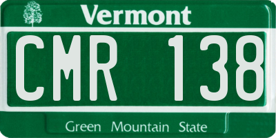 VT license plate CMR138
