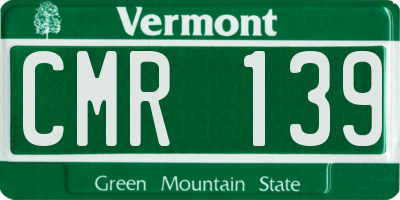VT license plate CMR139