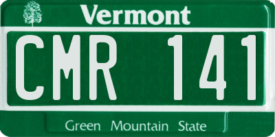 VT license plate CMR141