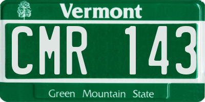 VT license plate CMR143