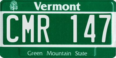 VT license plate CMR147