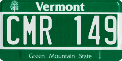 VT license plate CMR149