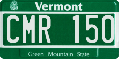 VT license plate CMR150