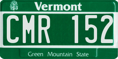 VT license plate CMR152