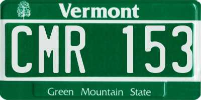 VT license plate CMR153