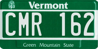 VT license plate CMR162
