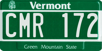 VT license plate CMR172