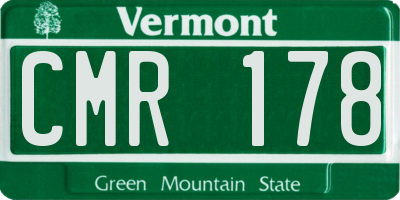 VT license plate CMR178