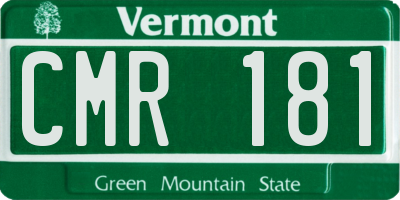 VT license plate CMR181