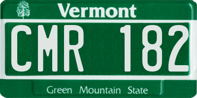 VT license plate CMR182