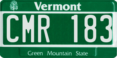 VT license plate CMR183