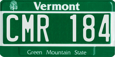 VT license plate CMR184