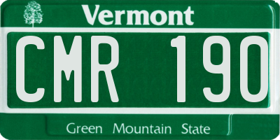 VT license plate CMR190