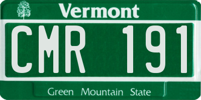VT license plate CMR191