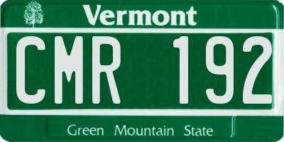VT license plate CMR192