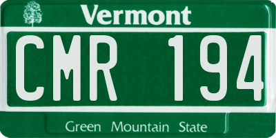 VT license plate CMR194