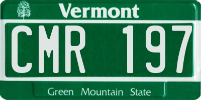 VT license plate CMR197