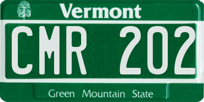 VT license plate CMR202