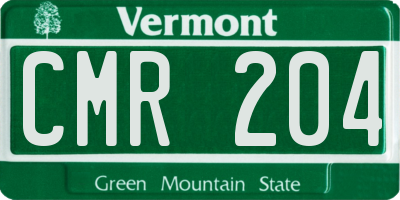 VT license plate CMR204