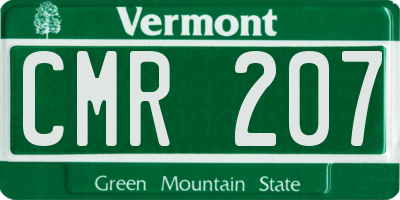 VT license plate CMR207