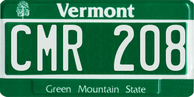 VT license plate CMR208