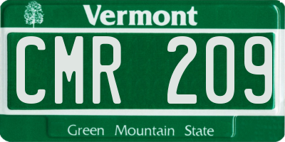 VT license plate CMR209