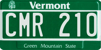 VT license plate CMR210