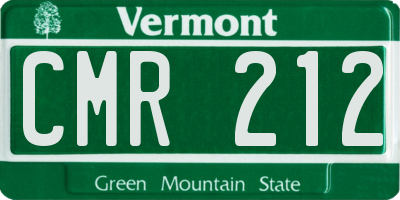 VT license plate CMR212