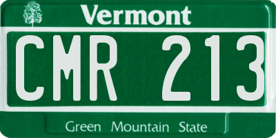 VT license plate CMR213