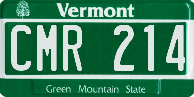 VT license plate CMR214