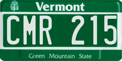 VT license plate CMR215