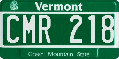 VT license plate CMR218
