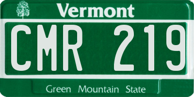 VT license plate CMR219