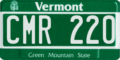VT license plate CMR220