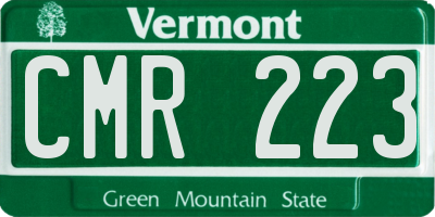 VT license plate CMR223