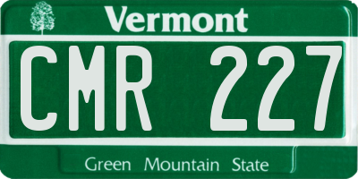 VT license plate CMR227