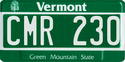 VT license plate CMR230