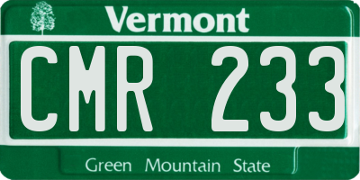 VT license plate CMR233