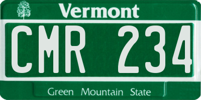 VT license plate CMR234