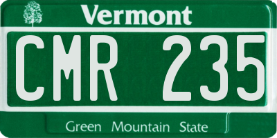 VT license plate CMR235