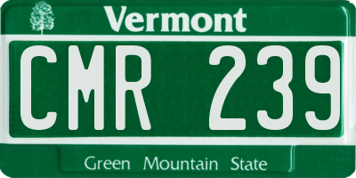 VT license plate CMR239