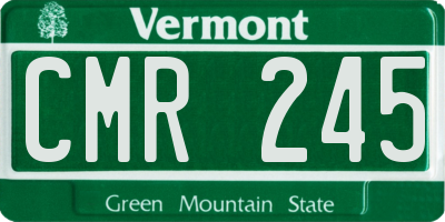 VT license plate CMR245