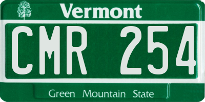VT license plate CMR254