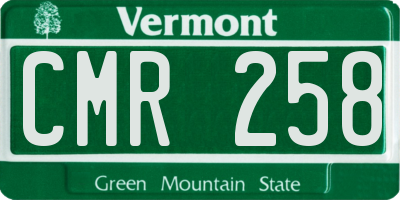 VT license plate CMR258