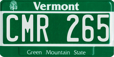 VT license plate CMR265