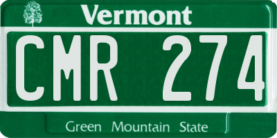 VT license plate CMR274