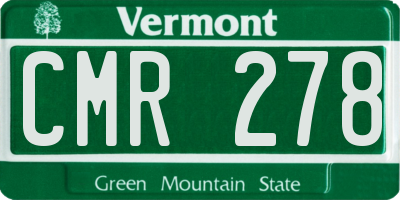 VT license plate CMR278